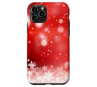 Red Christmas Snowflake Winter Holiday Bokeh Phone Design Carcasa para iPhone 11 Pro