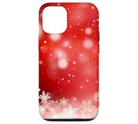 Red Christmas Snowflake Winter Holiday Bokeh Phone Design Carcasa para iPhone 12/12 Pro