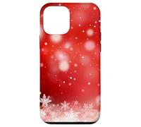 Red Christmas Snowflake Winter Holiday Bokeh Phone Design Carcasa para iPhone 12 Mini