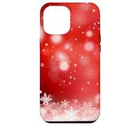 Red Christmas Snowflake Winter Holiday Bokeh Phone Design Carcasa para iPhone 12 Pro MAX