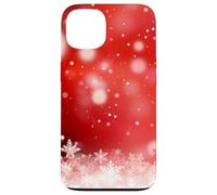 Red Christmas Snowflake Winter Holiday Bokeh Phone Design Carcasa para iPhone 13