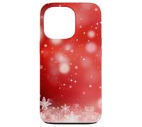 Red Christmas Snowflake Winter Holiday Bokeh Phone Design Carcasa para iPhone 13 Pro