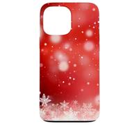 Red Christmas Snowflake Winter Holiday Bokeh Phone Design Carcasa para iPhone 13 Pro MAX