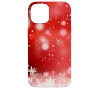 Red Christmas Snowflake Winter Holiday Bokeh Phone Design Carcasa para iPhone 14