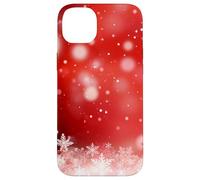 Red Christmas Snowflake Winter Holiday Bokeh Phone Design Carcasa para iPhone 14 Plus