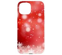 Red Christmas Snowflake Winter Holiday Bokeh Phone Design Carcasa para iPhone 15