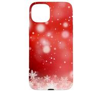 Red Christmas Snowflake Winter Holiday Bokeh Phone Design Carcasa para iPhone 15 Plus