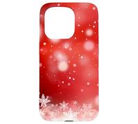 Red Christmas Snowflake Winter Holiday Bokeh Phone Design Carcasa para iPhone 15 Pro