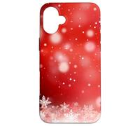 Red Christmas Snowflake Winter Holiday Bokeh Phone Design Carcasa para iPhone 16 Plus