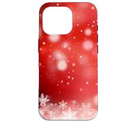 Red Christmas Snowflake Winter Holiday Bokeh Phone Design Carcasa para iPhone 16 Pro
