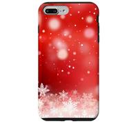 Red Christmas Snowflake Winter Holiday Bokeh Phone Design Carcasa para iPhone 7 Plus/8 Plus