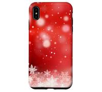 Red Christmas Snowflake Winter Holiday Bokeh Phone Design Carcasa para iPhone XS MAX
