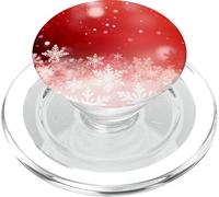 Red Christmas Snowflake Winter Holiday Bokeh Phone Design PopSockets PopGrip para MagSafe