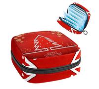 Red Christmas Tree-01 - Bolsa de almacenamiento portátil para servilletas sanitarias, Varios colores, 4.7x6.6x6.6 in/12x17x17 cm