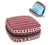Red Christmas Trees-01 Period Pouch portátil, tampón bolsa de almacenamiento para servilletas sanitarias, Varios colores, 4.7x6.6x6.6 in/12x17x17 cm