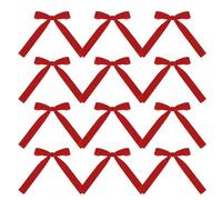 Red Christmas Wreath Bows, Outdoor Christmas Bows, 12X Velvet Ribbon Christmas Tree Bows, Portable Velvet Christmas Tree Bows For Tree, Bows For Wreaths, Red Bows For Outside Decorating
