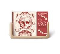 Red Crown Skeleton Poker Card Pattern 2022 Calendario de escritorio Planificador 12 meses