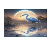Red-crowned Crane madera Puzzle 1000 piezas, para adultos y jóvenes, desafío, rompecabezas 3D imposibles, impresión de alta calidad regalo (75 x 50 cm)
