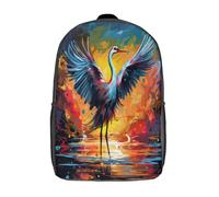 Red-crowned Crane Mochila Infantil, Mochila Escolar Para Niños Mochila Escolar De Dibujos Animados En 3D Mochilas Escolares Anime Mochila 3D Estampado Mochila Bolsa De Viaje Para Niños Y Niñas 17inch
