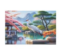 Red-crowned Crane Puzzles de Madera 1000 Piezas, Rompecabezas Para Adultos Niños Para Impresión De Alta Definición, Juego Familiar Desafío (75×50cm)
