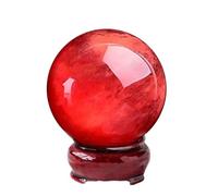 Red Crystal Sphere Ball Quartz Gemstones Ball with Stand Stones Crystals Home Decoration Crafts,30mm