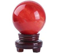 Red Crystal Sphere Ball Quartz Gemstones Ball with Stand Stones Crystals Home Decoration Crafts,90mm