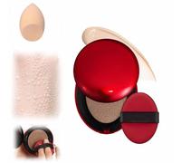 Red Cushion Foundation,Cushion Foundation,Cushion Foundation Maquillaje para piel de cristal, base de cojín superajustada, cobertura total, resistente al agua y duradera, aspecto ligero y natural