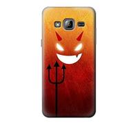 Red Cute Little Devil Cartoon Funda Carcasa Case para Samsung Galaxy J3 (2016)