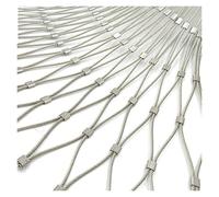 Red de alambre acero inoxidable 304, malla seguridad flexible y duradera, recortable a medida, 10 cm/2 mm for cercas jardín protección edificios(1.5x15m/4.9x49.2ft)