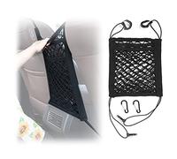 Red de Almacenamiento para Asiento de automóvil de 3 Capas de 1 Pieza, con mosquetón de 2 Piezas, Bolsa de Malla elástica para Asiento Trasero de automóvil, Red de Aislamiento para Perros.