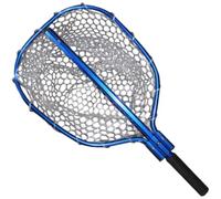 Red de aterrizaje de malla de PVC con mango de aleación de aluminio extensible para una transición perfecta entre almacenamiento y pesca activa (azul trompeta)