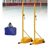 Red de bádminton resistente, equipo de entrenamiento deportivo al aire libre, poste de voleibol portátil con base con peso y rueda de desplazamiento, redes deportivas recreativas grandes, fácil de ins