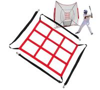 Red de Bateo de Béisbol de 9 Rejillas Mejora la Precisión y la Potencia, Ajustable para Todas Las Edades, Un Objetivo Versátil de Zona de Strike para Batear & Lanzar, Poliéster Lavable, (Rojo)