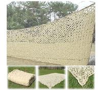 Red de camuflaje beige, red de camuflaje for exteriores, 5 x 7 m, 6 x 8 m, 8 x 10 m, tela Oxford, red de camuflaje ligera y duradera, for decoración del ejército, caza, escondite, protección solar, ti
