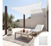 Red de Camuflaje Blanca Exterior 16.4 ft x 49.2 ft/196.9 in x 590.6 in/5x15 m, Tela Oxford 210D, Malla Sombra Exterior Transpirable con Privacidad Exterior y Protección Solar para Terraza, Jardín