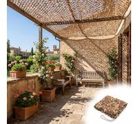 Red de Camuflaje Marrón Digital Exterior 39.4 ft x 49.2 ft/472.4 in x 590.6 in/12x15 m, Tela Oxford 210D, Malla Sombra Exterior Transpirable con Privacidad y Protección Solar para Terraza, Jardín