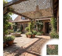 Red de Camuflaje Moteada Exterior 42.7 ft x 49.2 ft/511.8 in x 590.6 in/13x15 m, Tela Oxford 210D, Malla Sombra Exterior Transpirable con Privacidad Decorativa y Protección Solar para Terraza Jardín