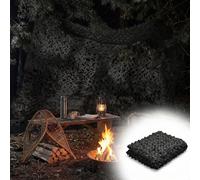 Red de Camuflaje Negra 32.8 ft x 49.2 ft/393.7 in x 590.6 in/10x15 m, Tela Oxford 210D, Malla Sombra Exterior Transpirable con Privacidad Decorativa y Protección Solar para, Patio y Camping Exterior