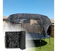 Red de Camuflaje Negra 36.1 ft x 49.2 ft/433.1 in x 590.6 in/11x15 m, Tela Oxford 210D, Malla Sombra Exterior Transpirable con Privacidad Decorativa y Protección Solar para, Patio y Camping Exterior