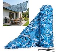 Red de Camuflaje Sombra Exterior para Decoración y Caza, Malla de Camuflaje Azul Oceano con Red de Nailon Reforzada, Tela Camuflaje de Doble Capa Reforzada, 3x3m(3X7M)