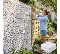 Red de Camuflaje White 210D, Mallas de Camuflaje Ocultación Jardin Exterior con Protección UV, Toldo Vela Sombra para Terraza Camping Caza, Tela Camuflaje de Doble Capa(1.5x9m/5x30ft)