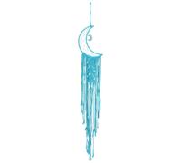 Red de captura de sueños Atrapasueños de cuerda de algodón con forma de luna, estilo nórdico, tejido con encaje, ideal for colgar en la pared, ideal for decorar el hogar y el dormitorio.(Sky blue)