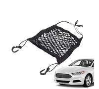 Red de coche - Barrera de malla elástica que ahorra espacio, organizador de accesorios de coche entre asientos delanteros con red de doble capa resistente, bolsillo para de viaje por carretera