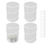 Red de cubierta para plantas, 4 fundas prácticas para plantas, jaula de malla para jardín, protector de plantas desplegable, estacas transpirables adjuntas, protector de recinto para huerto, patio