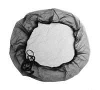 Red de cubo de lluvia con cubierta de malla para cubos de agua de diámetro pequeño, tapa de protección mantiene el agua limpia y mosca, fácil fijación con cordón (100 cm)