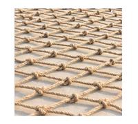 Red de cuerda de cáñamo de 8 mm para niños, red de escalada, valla de jardín, barandilla, parque infantil (5 x 5 m), ecológica, juego al aire libre seguro