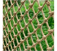 Red de cuerda de cáñamo gruesa de 4 x 4 m, resistente a la intemperie, malla de 3 mm de grosor para seguridad infantil, protección de mascotas, balcón, escalera, protector de valla de jardín, red de