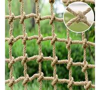 Red de cuerda de cáñamo para la seguridad de los niños, red de protección al aire libre, red de barandilla de escalada, red de hamaca, yute de 1 x 7 m, versátil y para zonas de juego seguras