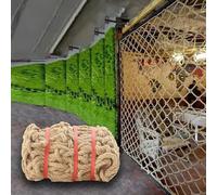 Red de cuerda de cáñamo resistente de 16 x 16 pies, red de seguridad duradera para escalada, cuerdas de yute para decoración de interiores y exteriores, balcón, valla, protección de jardín, red C