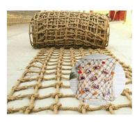 Red de Cuerda Decorativa,Red de Cáñamo y Yute con Decoración Natural,Cuerda de Cáñamo de 6 mm de Grosor,Red Protectora para Balcones, Escaleras, Vallas, Jardines y Zonas de (Size:1mx1m(3.2x3.2ft))
